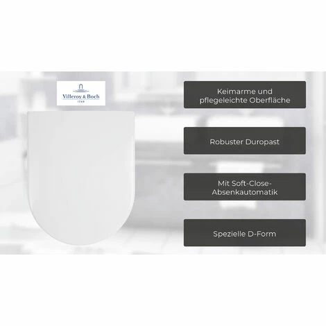 Villeroy & Boch WC-Sitz Subway | 9M55S101 | Toilettensitz mit Absenkautomatik | SoftClosing | Toilettendeckel abnehmbar | QuickRelease | Duroplast | Ovale Form | Edelstahl-Scharnier | Weiß | 56508 0 Villeroy & Boch WC-Sitz Subway | 9M55S101 | Toilettensitz Mit Absenkautomatik | SoftClosing | Toilettendeckel Abnehmbar | QuickRelease | Duroplast | Ovale Form | Edelstahl-Scharnier | Weiß | 56508 0 -VILLEROY & BOCH shop 20031672 2