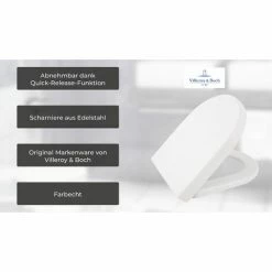 Villeroy & Boch WC-Sitz Subway | 9M55S101 | Toilettensitz Mit Absenkautomatik | SoftClosing | Toilettendeckel Abnehmbar | QuickRelease | Duroplast | Ovale Form | Edelstahl-Scharnier | Weiß | 56508 0 4 Villeroy & Boch WC-Sitz Subway | 9M55S101 | Toilettensitz Mit Absenkautomatik | SoftClosing | Toilettendeckel Abnehmbar | QuickRelease | Duroplast | Ovale Form | Edelstahl-Scharnier | Weiß | 56508 0 -VILLEROY & BOCH shop 20031672 3