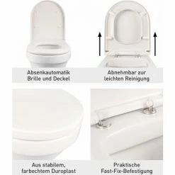 Villeroy & Boch Spülrandloses Wand-WC Set Omnia Architectura Directflush, Tiefspüler Spülrandlos Mit WC-Sitz, Waagerechtem Abgang, Wassersparsystem AQUAREDUCT, Weiß, 04721 0 -VILLEROY & BOCH shop 21507619 5