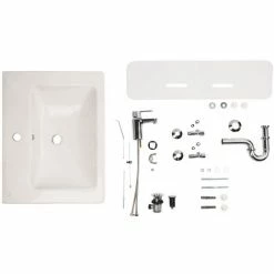 Villeroy & Boch Waschtisch Subway 2.0 Waschtisch-Set, Waschbecken 60 Cm Und Einhebelmischer-Armatur, SilkMove Keramikkartusche, StarLight Oberfläche, Keramik & Messing, Weiß & Chrom, 04589 6 -VILLEROY & BOCH shop 23625770 5