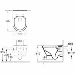 Villeroy & Boch Spülrandloses Wand-WC Architectura, 5684R001, Tiefspüler Spülrandlos Mit Waagerechtem Abgang, DirectFlush-System, Weiß, 02646 8 -VILLEROY & BOCH shop 26286791 5
