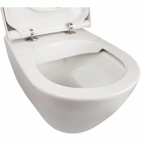 Villeroy & Boch Spülrandloses Wand-WC Set Subway, Tiefspüler Spülrandlos Mit WC-Sitz, Waagerechtem Abgang, QuickRelease & SoftClosing Funktion, Weiß, 04787 6 7 Villeroy & Boch Spülrandloses Wand-WC Set Subway, Tiefspüler Spülrandlos Mit WC-Sitz, Waagerechtem Abgang, QuickRelease & SoftClosing Funktion, Weiß, 04787 6 – Bild 5