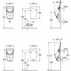 Villeroy & Boch O.Novo Keramik Absaug Urinal Mit Deckel -VILLEROY & BOCH shop 28496053 3