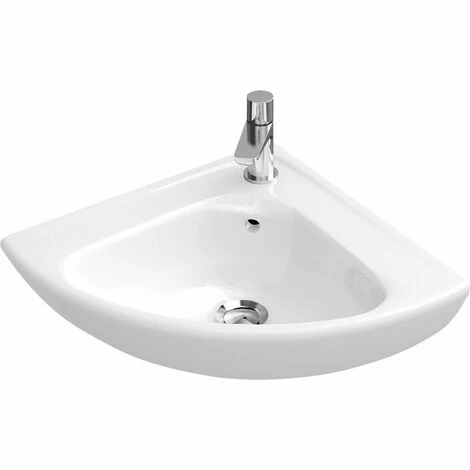 Villeroy & Boch Eck-Handwaschbecken Compact O.NOVO 415 Mm Schenkellänge, Mit Überlauf Weiß 73274001 4 Villeroy & Boch Eck-Handwaschbecken Compact O.NOVO 415 Mm Schenkellänge, Mit Überlauf Weiß 73274001 – Bild 2
