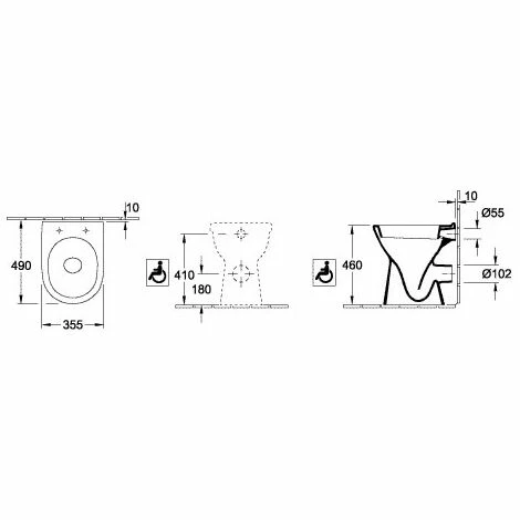 Villeroy & Boch V&B Stand-WC O.NOVO Vita tief, 360x490mm weiß Villeroy & Boch V&B Stand-WC O.NOVO Vita Tief, 360x490mm Weiß -VILLEROY & BOCH shop 31423686 2