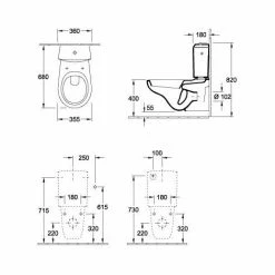 Villeroy & Boch V&B Wand-WC O.NOVO Tief, 355x680mm, Für Kombination Weiß 4 Villeroy & Boch V&B Wand-WC O.NOVO Tief, 355x680mm, Für Kombination Weiß -VILLEROY & BOCH shop 31430829 3