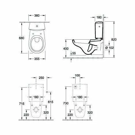 Villeroy & Boch V&B Wand-WC O.NOVO tief, 355x680mm, für Kombination weiß Villeroy & Boch V&B Wand-WC O.NOVO Tief, 355x680mm, Für Kombination Weiß -VILLEROY & BOCH shop 31430829 4