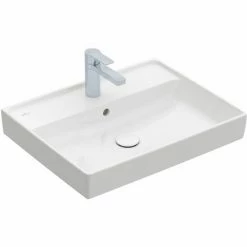 VILLEROY & BOCH VB Collaro Waschtisch 4A336G 600x470mm Eckig Mit Überlauf Weiß Alpin 4A336G01