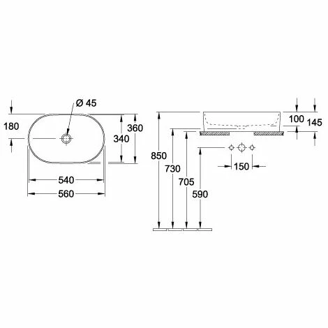 VILLEROY & BOCH VB Collaro Aufsatzwaschtisch 4A1956 560x360mm Oval Weiß Alpin 4A195601 VILLEROY & BOCH VB Collaro Aufsatzwaschtisch 4A1956 560x360mm Oval Weiß Alpin 4A195601 -VILLEROY & BOCH shop 36769643 2