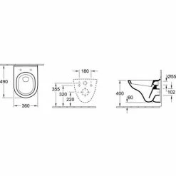 Villeroy & Boch O.novo Wand-Tiefspül-WC Compact Mit Spülrand 49 Cm, Mit CeramicPlus 4 Villeroy & Boch O.novo Wand-Tiefspül-WC Compact Mit Spülrand 49 Cm, Mit CeramicPlus -VILLEROY & BOCH shop 56342623 3