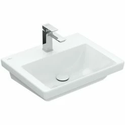 Villeroy & Boch Waschbecken Subway 3.0, 55 Cm Ohne Überlauf Mit 1 Hahnloch Ohne Beschichtung