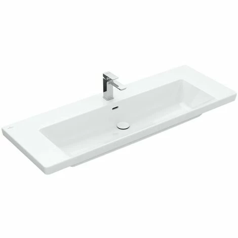 Villeroy & Boch Möbelwaschtisch Subway 3.0, Weiß 130 Cm Mit Überlauf Mit 1 Hahnloch Mit CeramicPlus 3 Villeroy & Boch Möbelwaschtisch Subway 3.0, Weiß 130 Cm Mit Überlauf Mit 1 Hahnloch Mit CeramicPlus