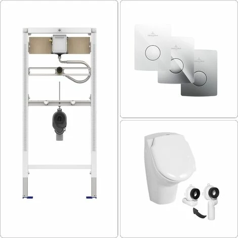 VILLEROY & BOCH BB Urinal Mit Urinaldeckel & VILLEROY&BOCH Zubehör, Chrom Matt