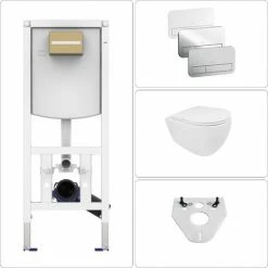 BB INFINITY Wand WC Spülrandlos Mit SoftClose WC-Sitz & VILLEROY & BOCH Zubehör Weiß