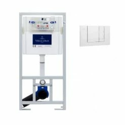 Villeroy & Boch Viconnect Pro Pack Tragrahmen Für Wandhängendes WC + Weiße Doppeltasten-Abzugsplatte (92214468)