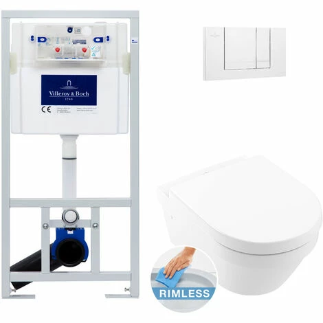 Villeroy & Boch Einbau-WC-Pack + Architectura WC-Becken ohne Flansch unsichtbare Befestigungen + Softclose WC-Deckel + Weiße Platte (ViConnectAr Villeroy & Boch Einbau-WC-Pack + Architectura WC-Becken Ohne Flansch Unsichtbare Befestigungen + Softclose WC-Deckel + Weiße Platte (ViConnectAr -VILLEROY & BOCH shop 62410887 1