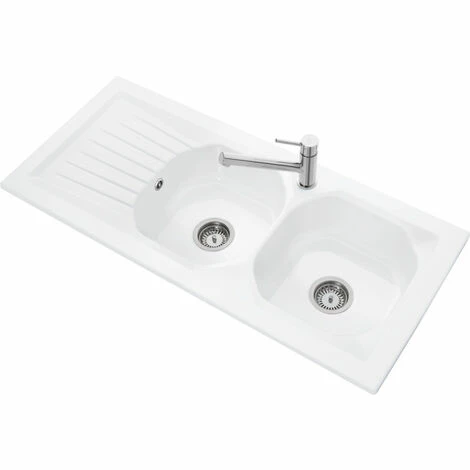 Villeroy & Boch Nestor Plus Einbauspüle 113 x 51,5 cm mit 2 Becken und umkehrbarer Abtropffläche, inklusive Geruchsverschluss, Keramik, Weiß (33 Villeroy & Boch Nestor Plus Einbauspüle 113 X 51,5 Cm Mit 2 Becken Und Umkehrbarer Abtropffläche, Inklusive Geruchsverschluss, Keramik, Weiß (33 -VILLEROY & BOCH shop 68147169 1