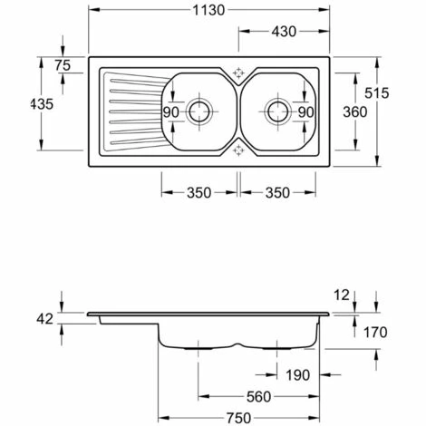 Villeroy & Boch Nestor Plus Einbauspüle 113 x 51,5 cm mit 2 Becken und umkehrbarer Abtropffläche, inklusive Geruchsverschluss, Keramik, Weiß (33 Villeroy & Boch Nestor Plus Einbauspüle 113 X 51,5 Cm Mit 2 Becken Und Umkehrbarer Abtropffläche, Inklusive Geruchsverschluss, Keramik, Weiß (33 -VILLEROY & BOCH shop 68147169 2