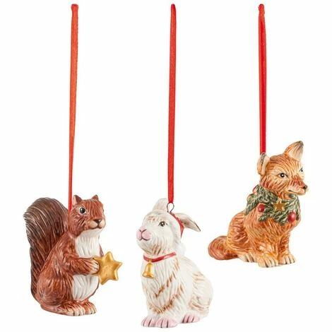 Villeroy & Boch Nostalgic Ornaments Ornamente Waldtiere, Set 3tlg. 3 Villeroy & Boch Nostalgic Ornaments Ornamente Waldtiere, Set 3tlg.