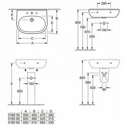 Villeroy & Boch O.NOVO Waschtisch Oval 60x49x20 4 Villeroy & Boch O.NOVO Waschtisch Oval 60x49x20 -VILLEROY & BOCH shop 70055196 3