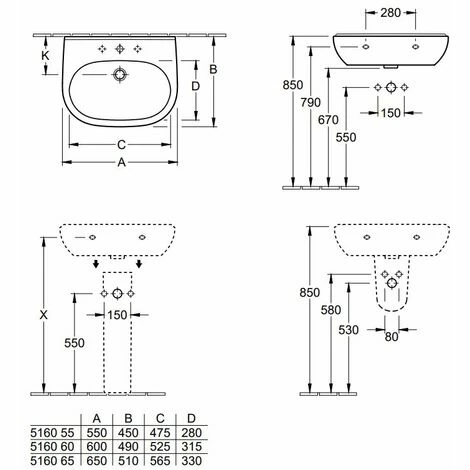 Villeroy & Boch O.NOVO Waschtisch oval 60x49x20 Villeroy & Boch O.NOVO Waschtisch Oval 60x49x20 -VILLEROY & BOCH shop 70055196 3