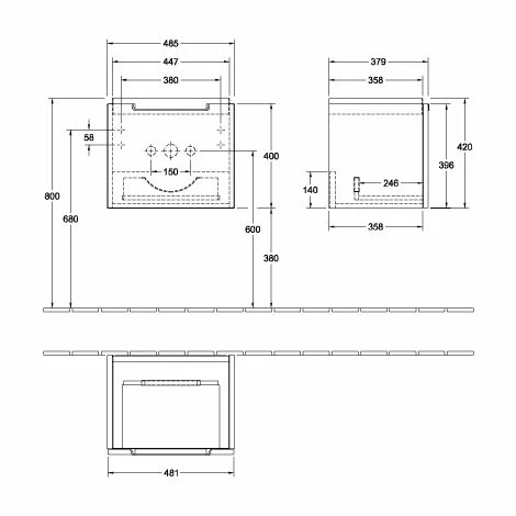 Villeroy & Boch Subway 2.0 Waschtischunterschrank mit 1 Auszug 48,5 cm Glossy White Silberfarbig Matt Villeroy & Boch Subway 2.0 Waschtischunterschrank Mit 1 Auszug 48,5 Cm Glossy White Silberfarbig Matt -VILLEROY & BOCH shop 70939660 3