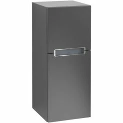 Villeroy & Boch Subway 2.0 Seitenschrank Mit 1 Tür Und 1 Auszug Links Black Matt Chromfarbig Glänzend White -VILLEROY & BOCH shop 70939718 2