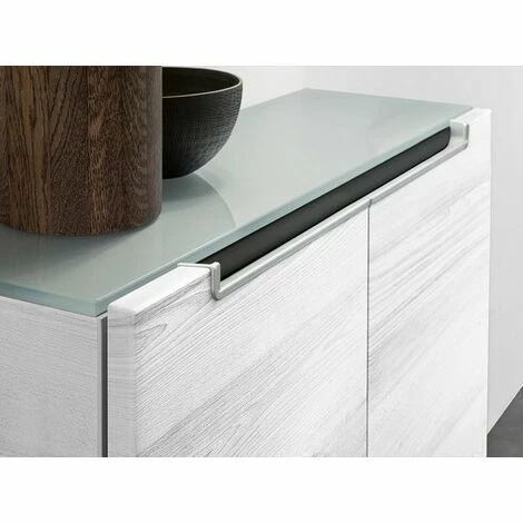 Villeroy & Boch Subway 2.0 Sideboard Mit 2 Türen Truffle Grey Chromfarbig Glänzend White 4 Villeroy & Boch Subway 2.0 Sideboard Mit 2 Türen Truffle Grey Chromfarbig Glänzend White – Bild 2