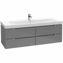 Villeroy & Boch Subway 2.0 Waschtischunterschrank Mit 4 Auszügen Arizona Oak Silberfarbig Matt