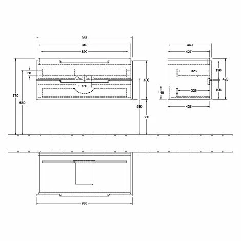 Villeroy & Boch Subway 2.0 Waschtischunterschrank mit 2 Auszügen 98,7 cm Glossy Grey Chromfarbig Glänzend Villeroy & Boch Subway 2.0 Waschtischunterschrank Mit 2 Auszügen 98,7 Cm Glossy Grey Chromfarbig Glänzend -VILLEROY & BOCH shop 70940079 2