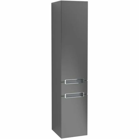 Villeroy & Boch Subway 2.0 Hochschrank Mit 2 Türen Links Black Matt Chromfarbig Glänzend Mit Schublade 4 Villeroy & Boch Subway 2.0 Hochschrank Mit 2 Türen Links Black Matt Chromfarbig Glänzend Mit Schublade – Bild 2