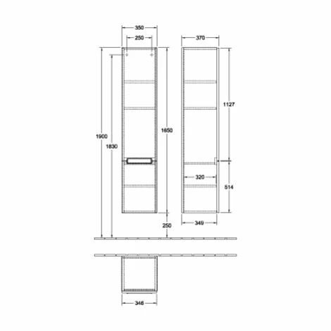 Villeroy & Boch Subway 2.0 Hochschrank mit 2 Türen Rechts Glossy White Chromfarbig Glänzend Ohne Schublade Villeroy & Boch Subway 2.0 Hochschrank Mit 2 Türen Rechts Glossy White Chromfarbig Glänzend Ohne Schublade -VILLEROY & BOCH shop 70940189 1