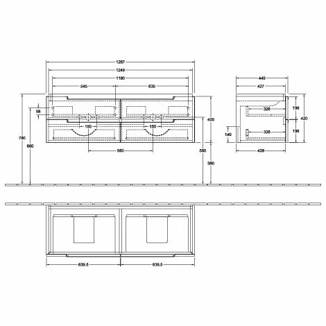 Villeroy & Boch Subway 2.0 Waschtischunterschrank mit 4 Auszügen für Doppelwaschtisch Truffle Grey Silberfarbig Matt Villeroy & Boch Subway 2.0 Waschtischunterschrank Mit 4 Auszügen Für Doppelwaschtisch Truffle Grey Silberfarbig Matt -VILLEROY & BOCH shop 70940274 2
