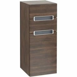 Villeroy & Boch Subway 2.0 Seitenschrank Mit 1 Tür Und 2 Schubladen Links Arizona Oak Chromfarbig Glänzend Grey -VILLEROY & BOCH shop 70940278 2