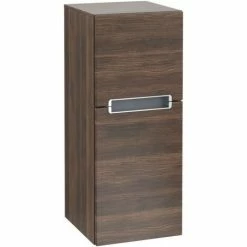 Villeroy & Boch Subway 2.0 Seitenschrank Mit 1 Tür Und 1 Auszug Links Arizona Oak Chromfarbig Glänzend Grey -VILLEROY & BOCH shop 70940346 2