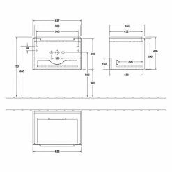 Villeroy & Boch Subway 2.0 Waschtischunterschrank Mit 1 Auszug 63,7 Cm Elm Impresso Silberfarbig Matt