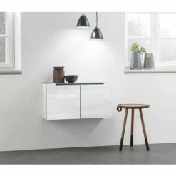 Villeroy & Boch Subway 2.0 Sideboard Mit 2 Türen Glossy White Chromfarbig Glänzend Silver Grey