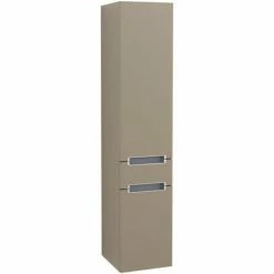 Villeroy & Boch Subway 2.0 Hochschrank Mit 2 Türen Rechts Truffle Grey Silberfarbig Matt Mit Schublade -VILLEROY & BOCH shop 70940417 2