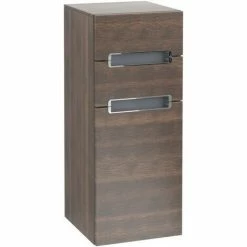 Villeroy & Boch Subway 2.0 Seitenschrank Mit 1 Tür Und 2 Schubladen Rechts Arizona Oak Chromfarbig Glänzend White -VILLEROY & BOCH shop 70940456 2