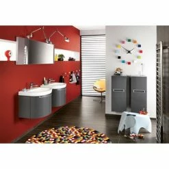Villeroy & Boch Subway 2.0 Seitenschrank Mit 1 Tür Und 1 Auszug Rechts Glossy Grey Chromfarbig Glänzend Grey -VILLEROY & BOCH shop 70940460 3