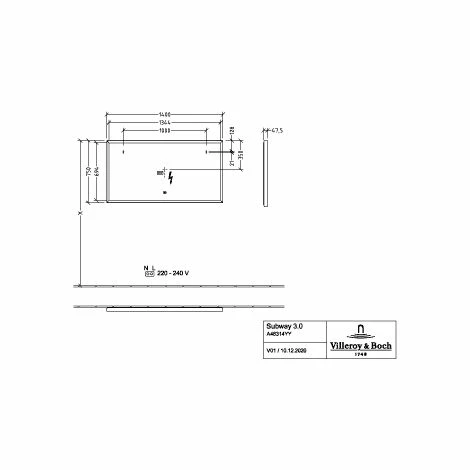 Villeroy & Boch Subway 3.0 Spiegel Eckig 140 Black Matt 4 Villeroy & Boch Subway 3.0 Spiegel Eckig 140 Black Matt – Bild 2