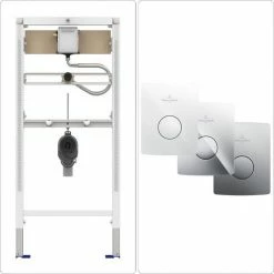 VILLEROY & BOCH Set Urinal Vorwandelement Mit Betätigungsplatte, Weiß