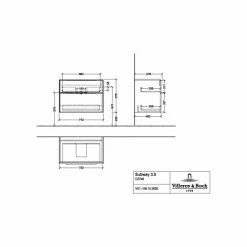 Villeroy & Boch Subway 3.0 Waschtischunterschrank 772mm XL Mit 2 Auszügen Arizona Oak Ohne Beleuchtung Volcano Black