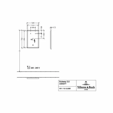 Villeroy & Boch Subway 3.0 Spiegel Eckig 50 Black Matt 3 Villeroy & Boch Subway 3.0 Spiegel Eckig 50 Black Matt