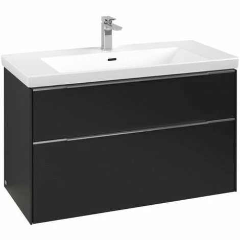 Villeroy & Boch Subway 3.0 Waschtischunterschrank XL 973mm Mit 2 Auszügen Volcano Black Mit Beleuchtung Aluminium Glänzend 5 Villeroy & Boch Subway 3.0 Waschtischunterschrank XL 973mm Mit 2 Auszügen Volcano Black Mit Beleuchtung Aluminium Glänzend – Bild 3