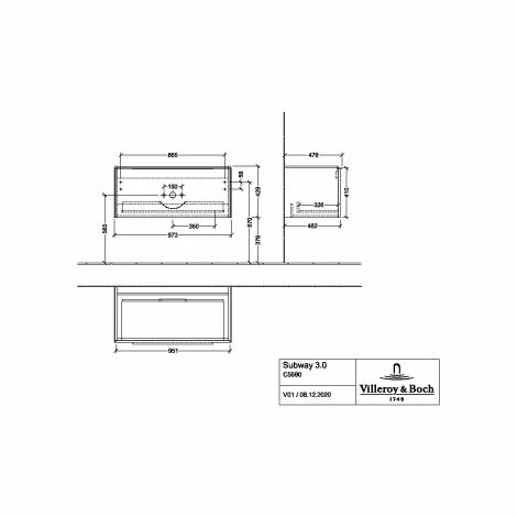Villeroy & Boch Subway 3.0 Waschtischunterschrank 973mm mit 1 Auszug Brilliant White Ohne Beleuchtung Volcano Black Villeroy & Boch Subway 3.0 Waschtischunterschrank 973mm Mit 1 Auszug Brilliant White Ohne Beleuchtung Volcano Black -VILLEROY & BOCH shop 71070249 1