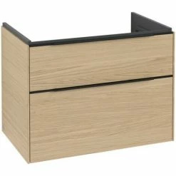 Villeroy & Boch Subway 3.0 Waschtischunterschrank 772mm XL Mit 2 Auszügen Nordic Oak Mit Beleuchtung Volcano Black -VILLEROY & BOCH shop 71070274 2