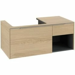 Villeroy & Boch Subway 3.0 Waschtischunterschrank 1001mm Mit 2 Auszügen Und Regalelement Nordic Oak Waschtisch Links/Regalelement Rechts Mit Beleuchtung Aluminium Glänzend -VILLEROY & BOCH shop 71070277 2