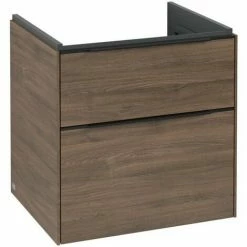Villeroy & Boch Subway 3.0 Waschtischunterschrank XL 572mm Mit 2 Auszügen Arizona Oak Ohne Beleuchtung Volcano Black -VILLEROY & BOCH shop 71070296 2