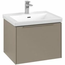 Villeroy & Boch Subway 3.0 Waschtischunterschrank 572mm Mit 1 Auszug Einfarbig Taupe Mit Beleuchtung -VILLEROY & BOCH shop 71070304 3